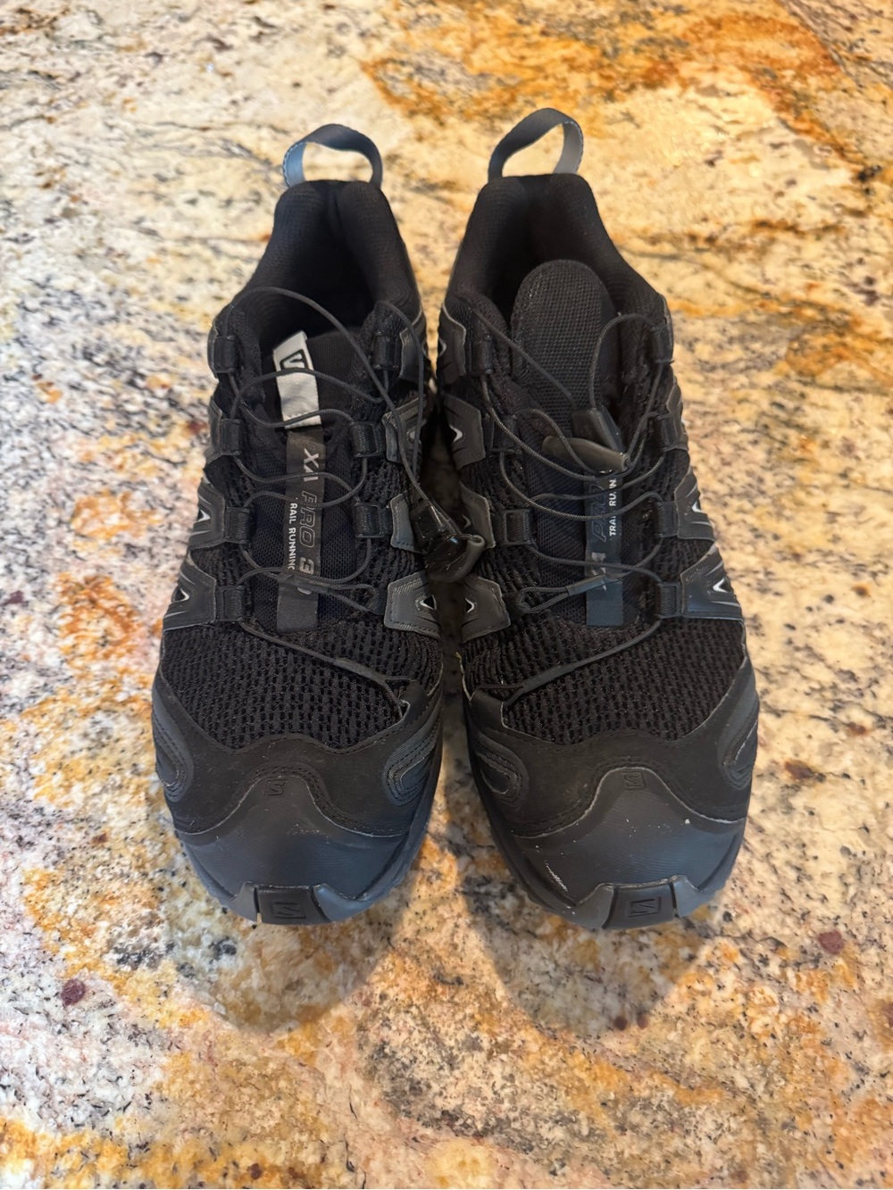 Salomon Black Trail Running Shoes with Quicklace